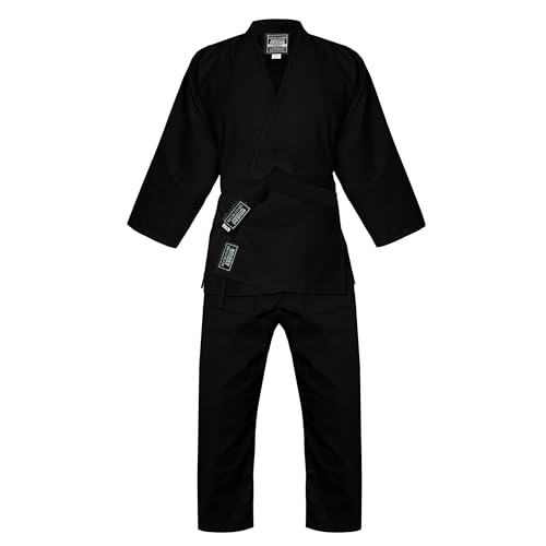Kevin Stone Kavin Karate Uniform for Kids and Adult, Lightweight Karate Gi Student Uniform with Belt for Martial Arts Training (Black, 1)