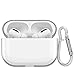 Produktbild mouyou Durchsichtig AirPods Pro Hülle 2021 2019,Transparente Air Pods Pro Case TPC Schutzhülle mit Karabiner,Stoßfeste LED Sichtbar Kabelloses Laden Cover für AirPods Pro 1 Gen Ladecase - Clear