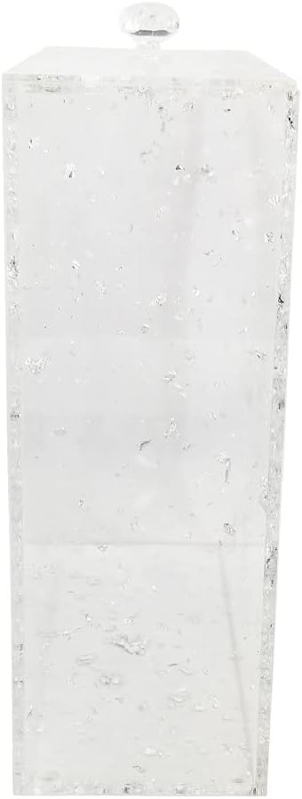 Judaica Place Lucite Square Matzah Box for Passover - Silver Colored Flakes Design Matzah Holder for Seder Table - Size 8 Inches