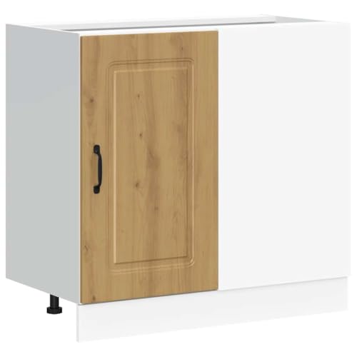 Homvdxl Kitchen Base Cupboard, Single Door Buffet Pantry Storage Cabinet with Adjustable Feet, Kitchen Base Unit for Dining Room Living Room, Natural