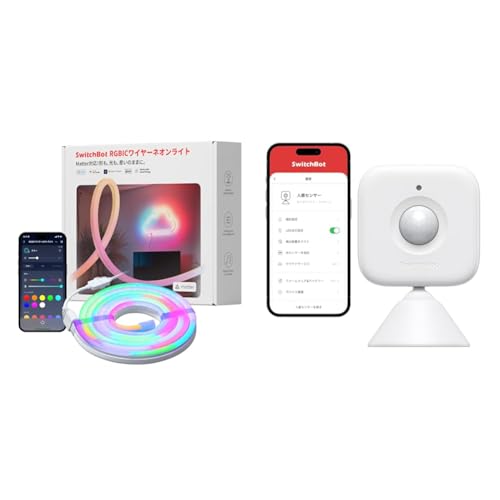 SwitchBot RGBIC C[ lICg lZT[ LEDe[vCg - XCb`{bg ԐڏƖ }`J[ F Wi-Fi BluetoothɑΉ 2m Matter Alexa Google Home SiriɑΉ 