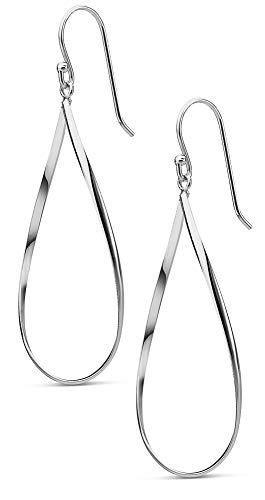 MILLA Teardrop Earrings - Designer Silver Statement Earrings or Gold Dangle Earrings for Women Trendy Upscale Dangly Earrings