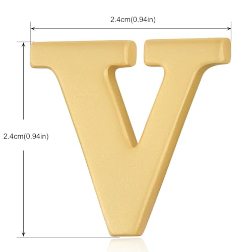 Image of HONEY BEAR Mens Womens Initial Alphabet Letter Lapel Pins Collar Badge Brooches for Business Wedding Graduation Gift Matte Gold 0.59 inches