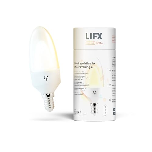 LIFX Candle White to Warm [E14 Edison Screw], 480 lumens, Wi-Fi S...