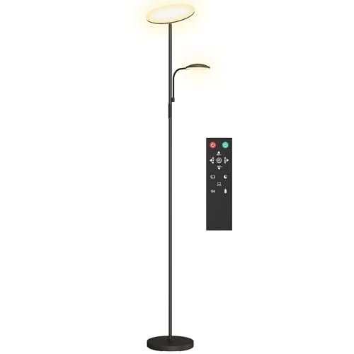CONTROLLO 2-IN-1: Comanda la lampada da pavimento utilizzando il telecomando o i comandi touch integrati sulla struttura. Hai a disposizione anche un timer di un'ora e della funzione memoria per un'esperienza d'uso sempre più semplice e su misura