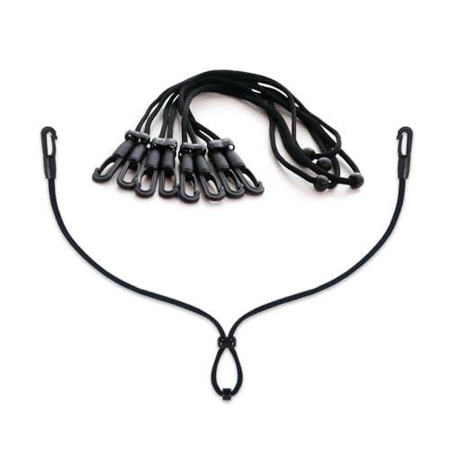 Adjustable Extra Long Mask Strap Extenders – 4 Pcs, Black – by HX AURIZE
