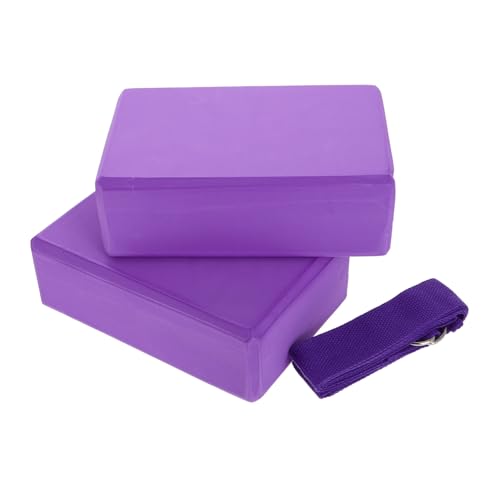 KOMBIUDA Yoga Cork Blocks Stretching Strap Equipment for Yoga Practice Meditation