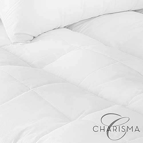 Charisma Luxury Plush 3.5-Inch Memory Foam Cluster And Gel Fiber Mattress Topper-Queen, White #TOP4
