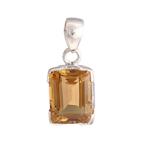 Pendentif citrine argent 925 octogonal pour sublimer vos tenues de soirée