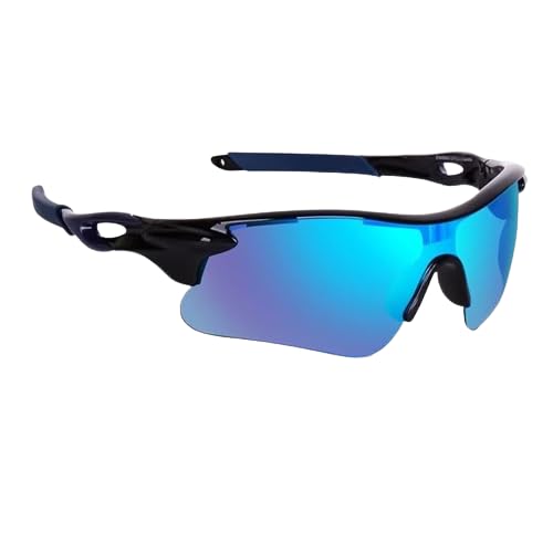 Sports UV Protected Sunglasses For Men Women Youth Ipl Cricket Baseball Fishing Cycling Running Golf Motorcycle Tac Glasses Uv400 (Blue)
