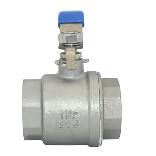 Image of DAN SPEED 1-1 /4 inch Female 316 Stainless Steel Full Port Ball Valve Vinyl Handle WOG1000 (1-1 /4 inch)