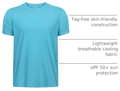 Image of Boys Neon Shirts Dry Fit Athletic T Shirts UPF 50+ Performance Cooling Shirt Short Sleeve Rash Guard Kids Top for Boys Girls