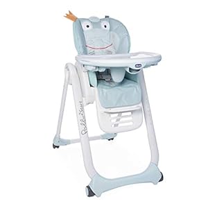 Chicco Polly2Start Trona y Hamaca para Bebés 0 Meses – 3 Años (15 kg), Trona Ajustable, Transformable y Compacta con 4 Ruedas, Respaldo Reclinable – Color Azul Turquesa Rana (Froggy)