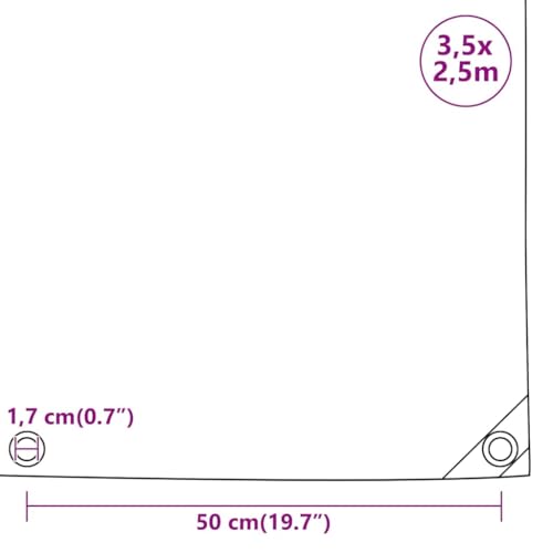 vidaXL Abdeckplane Gartenplane Plane Gewebeplane Holzplane Bootsabdeckung Holzabdeckplane Schutzplane Anh&auml;ngerplane 650 g/m&sup2; 3,5x2,5 m Schwarz