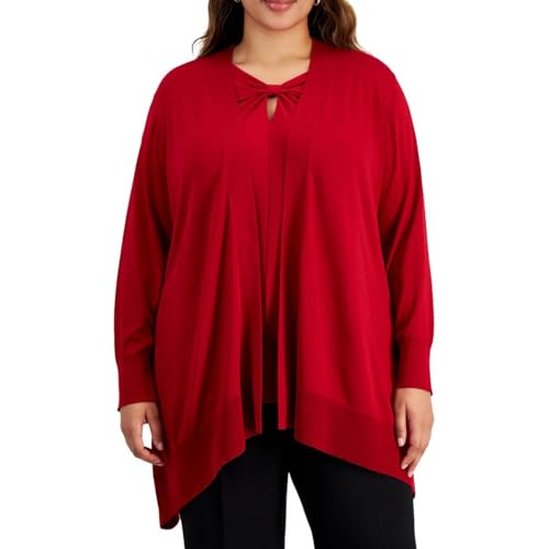 Image of Kasper Women's Shark Bite Open Front Cardi