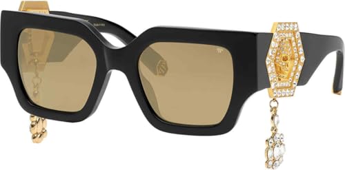 Philipp Plein SPP103S 700G Nero Lucido Sunglasses Woman Acetate, Square, 51