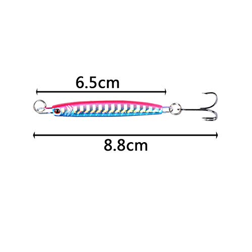HiChuAng 5 Pcs Metal Fishing Spoons Lures Set – Heavy Duty Hard Saltwater Freshwater Fishing Lures with Sharp Treble Hooks for Cod Bass Trout Pike – Corrosion Resistant Casting Spoons 15g 6.5cm - Image 2