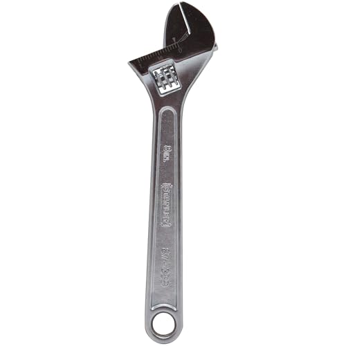 Image of STANLEY 87-369 8 inch (200mm) Adjustable Wrench, Lightweight Handle Design, Chrome Plated, Ideal for Plumbing, Automotive, Furniture Assembly, Outdoor Equipment Maintenance & General Household Tasks
