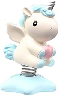 PRETYZOOM Unicorn Dancing Toy Ornament Cartoon Cute Shaking Head Animated Dancer Car Dashboard Interior Decor for Home Car Office Sky Blue