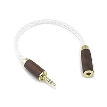 NewFantasia 3.5mm ستيريو ذكر إلى 4.4mm سماعة رأس أنثى كابل محول الصوت 8 النوى 6N OCC النحاس واحد كريستال مطلي بالفضة الأسلاك الجوز الخشب قذيفة 3.5mm الذكور إلى 4.4mm المتوازنة الإناث