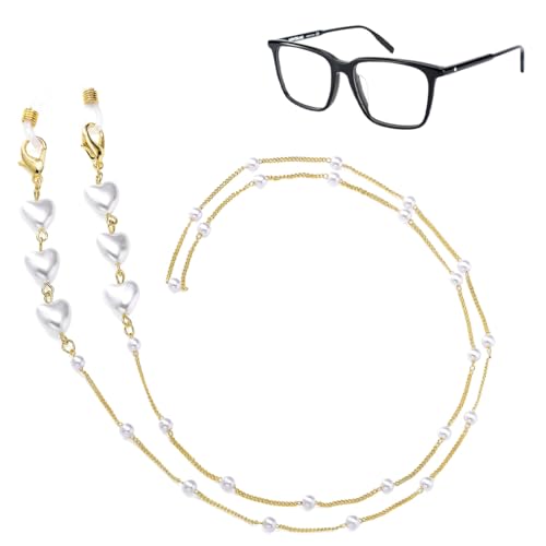 Cadena para Gafas Mujer, Cuelga Gafas Cuerda Cordones para Gafas de Sol, Correa Gafas Cinta para Gafas Deporte Oro