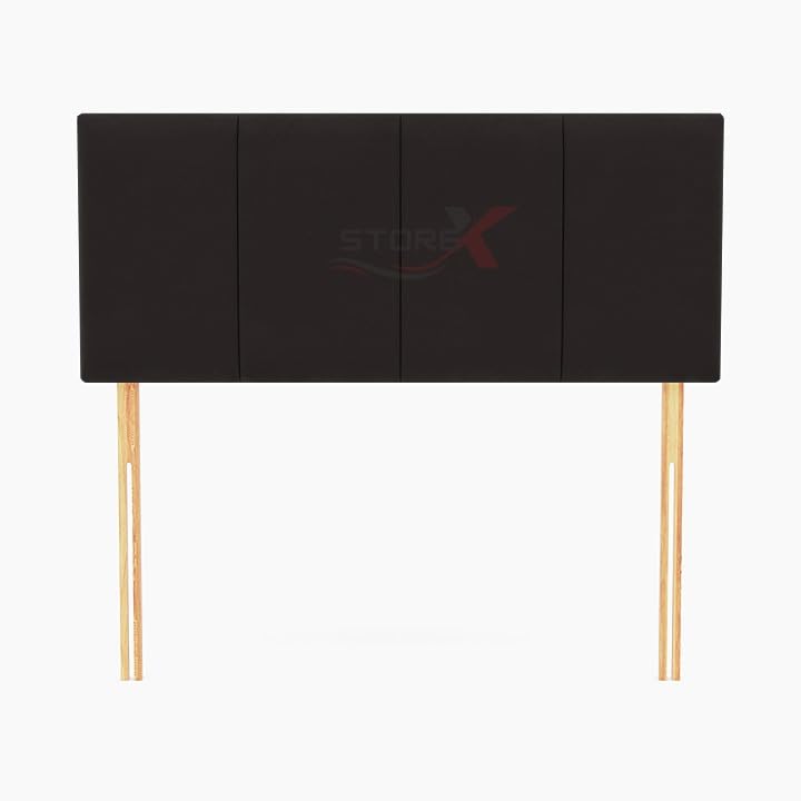 STOREX Plush Fabric Padded Lined Headboard For Devan Bed Bedroom Furniture Clasic Designs (BLack, 6 FT Super King)