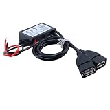 Riven Przetwornica napięcia 12 V na 5 V DC-DC 3 A 15 W regulator napięcia Step Down 8-20 V przetwornik w dół z dwoma portami USB