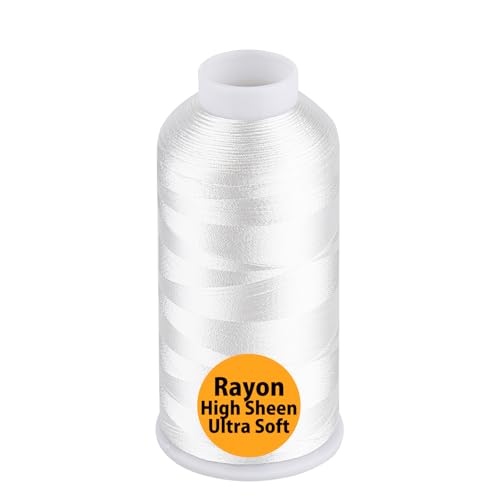 Image of Simthread Rayon Embroidery Thread 5500 Yards, 40wt 100% Rayon Viscose for Commercial and Domestic Machines - Cream White 1003