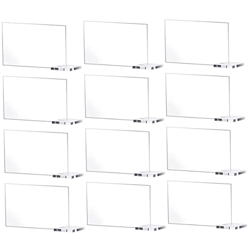 SOLUSTRE 3sets 12pcs Clear Acrylic Reserved Table Signs Blank Wedding Number Displays for Banquets Parties Restaurants Events Lightweight Design 12pcs*3