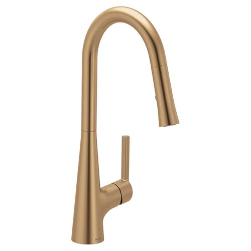 Moen Ronan Bronzed Gold Pulldown Kitchen Faucet with SwivelControl Wand and Power Clean Technology 87918BZG