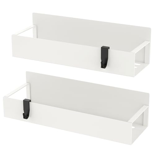 Image of HuggieGems Metal Magnetic Spice Rack for Refrigerator Cream White, 2 Pack