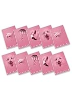 Pigna, Maxi-Heft einfarbig pink, A4, Innenpapier 100 g/m², 72 Seiten + Vorsatzblatt, Innenseiten 4M, 4 mm kariert, verschiedene Motive, 10er-Pack