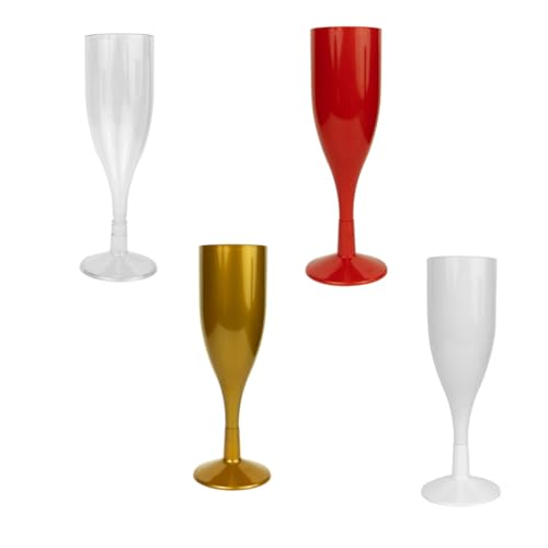 Kit Taça Champanhe 150Ml Tipo Acrílico 6 Unidades (Vermelha)
