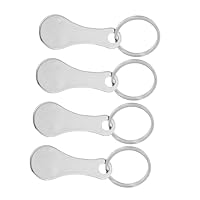 OFFSCH 4 Piezas Llaveros de Acero Inoxidable para Carrito de Fichas Portátiles para Desbloqueo de Carro de Ligeras y Desmontables para Llavero