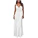 YANFANG Vestido Largo para Mujer,Moda Mujer Verano Boho sin Mangas Tiras con Cuello en v Vendaje Fiesta Vestido de Playa, de Color sólido, de Tirante, Fiesta, Casua, Diario, White,3XL