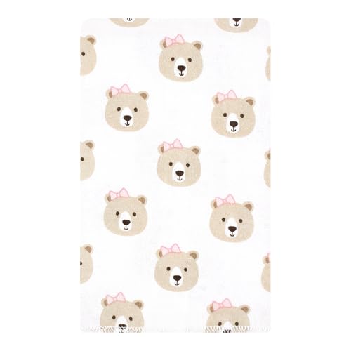 Image of Hudson Baby Unisex Baby Flannel Burp Cloth 10pk, Pink Taupe Bear, One Size