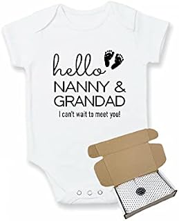 allaboutthebump Hello Nanny & Grandad Boxed Baby Announcement Bodysuit Vest