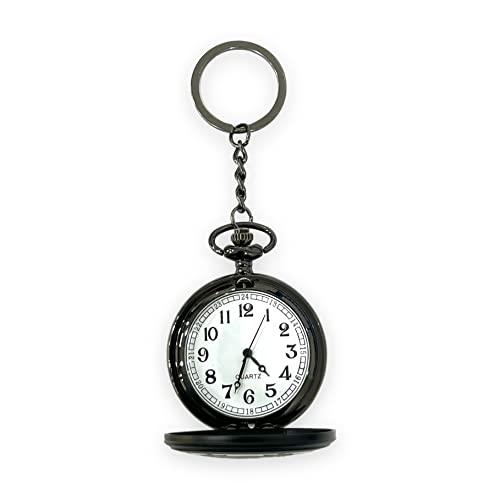 Image of AUGEN Premium Pocket Watch Metal Keychain Retro Vintage for Gifting With Key Ring Anti-Rust (Pack Of 1) 
