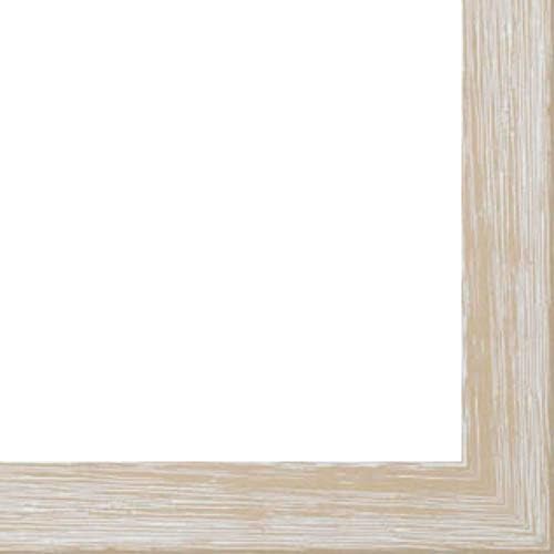 Picture Frame Moulding (Wood) 100ft Bundle - Rustic White Finish - 1" Width - 3/8" Rabbet Depth