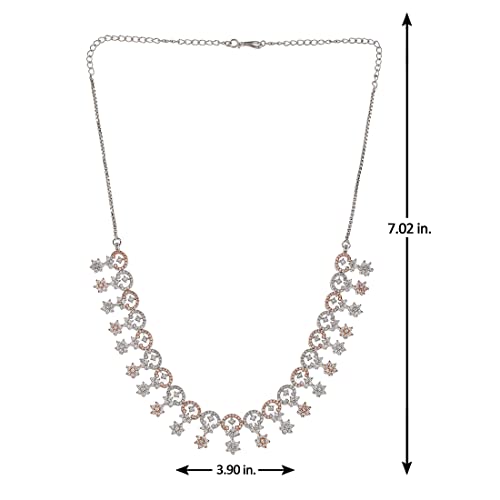 CZ Silver Plated Star Necklace Set