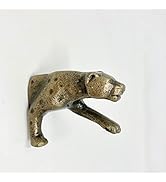 Safari - Pomelli per cassetti in ottone anticato a forma di animale, in ferro e metallo, motivo leopardato