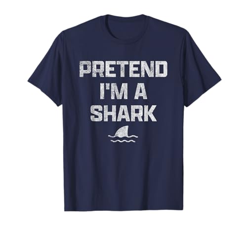 Funny Lazy Halloween Pretend I'm A Shark Camiseta