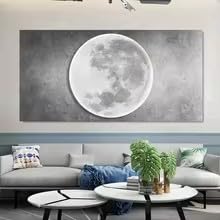 ZHUOYA Nowoczesny obraz na płótnie z motywem kosmosu, Art Deco Art Deco Wall Art Deco, geometryczny krzyż księżyc dekoracja do klasy, domu i biura (50 x 100 cm/bez ramki)