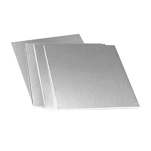 304 Edelstahlblech, Metallblech zum Basteln, gebürstete Oberfläche, flache Bleche aus Metall für Küche, DIY Handwerk – 5 Stück 100 x 100 mm dick: 0,2 mm