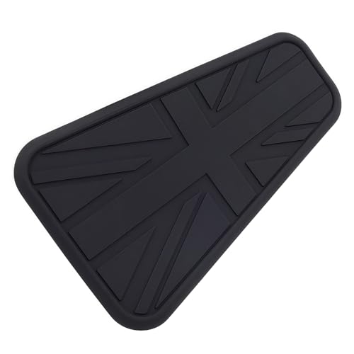 Motorcycle Fuel Tank Protector Pads - Black Rubber Knee Pad Stickers for Center Tank Universal Gas Tank Protection Durable Vintage-Style Design