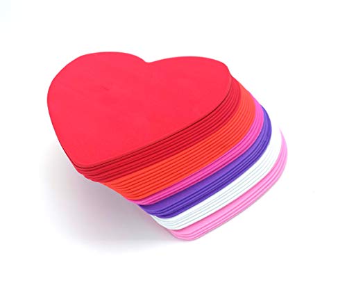 MBJelir EVA Foam Heart Shape DIY Craft Set for Valentine/Mothers Day Party Decorations 6 Colors(Pink Red Orange White PurpleRose-red)-6 inch 35PCS