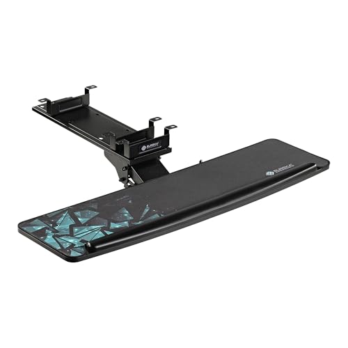 EUREKA ERGONOMIC Height Adjustable Mouse & Keyboard Tray Under Desk, 32'' Large Slide Out Swivel Tilt Computer Keyboard Drawer with Mouse Pad for Gaming Home Office Desk, Dual Mount