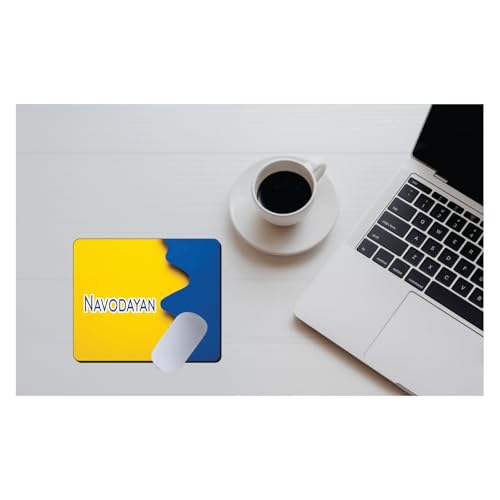 Image of inchNAVODAYAN Premium Mouse Pad - Non-Slip Rubber Base, Smooth Surface, Durable Desk Mat for Laptop & PC (Blue & Yellow Design) inch