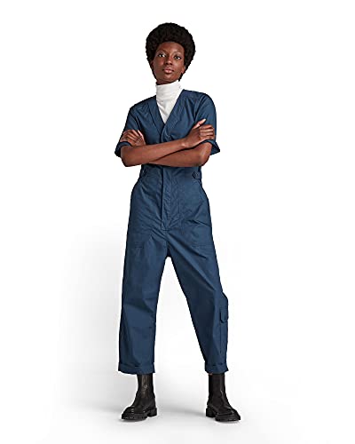 G-Star Raw V-Neck Jumpsuit Short Sleeve, Mono Para Mujer, Azul Luna Blue D20063-A790-C630 , M
