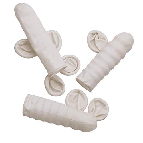 Amagogo 800pcs Big Finger Cots Latex Rubber Gloves Fingers Covers White